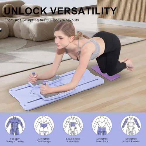 Vista 2 de Pilates Reformer Board Set - 2026 Foldable 8-in-1 Pilates Machine for Full Body Workouts, Ab Core Trainer with Resistance Bands, Portable Home