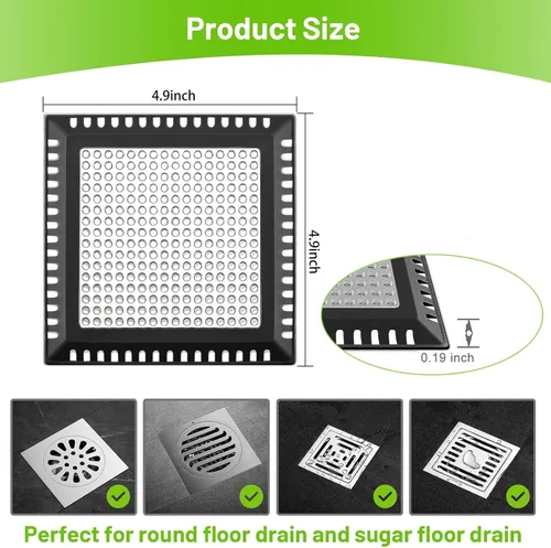 Vista 2 de Recogedor de Pelo para Drenaje de Ducha, Cubierta de Drenaje de Ducha Recogedor de Pelo, Colador de Drenaje de Ducha para Piso de Baño, Recogedor