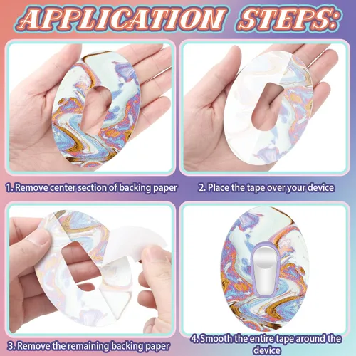 Vista 4 de Siifert Paquete de 30 parches adhesivos compatibles con Dexcom G7 G6 CGM cinta transpirable, sobreparche adhesivo precortado, resistente al agua