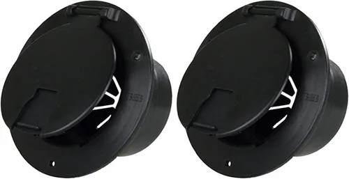 Vista 2 de Productos de lujo JR escotilla de cable eléctrico redonda con respaldo., Negro