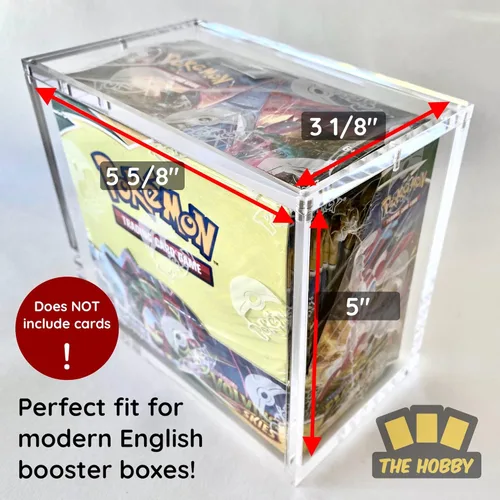 Vista 4 de Funda acrílica de lujo compatible con cajas de refuerzo de Pokémon ingleses, magnética, fácil carga superior, protección gruesa de 0.236 pulgadas