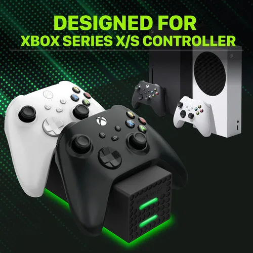 Vista 6 de Fosmon Dual 2 Controller Charger Compatible with Xbox Series XS Controllers (Not for Xbox One 360), (Two Slot) High Speed Docking Charging Station