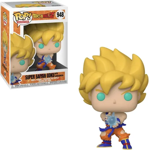Vista 2 de Pop! Dragon Ball Z - Super Saiyan Goku con Kamehameha Wave Figura de vinilo (paquete con funda protectora de caja compatible)