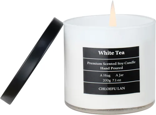 Vista 20 de Chloefu LAN Vela Perfumada Premium con Aroma a Gardenia para Hombres y Mujeres, Altamente Perfumada, 7.1 onzas 45 Horas de Larga Duración, Velas