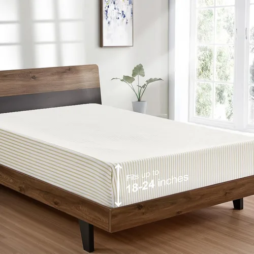 Vista 43 de FreshCulture Sábana bajera ajustable individual – Calidad de hotel – Ultra suave y transpirable – Microfibra cepillada – Bolsillo profundo – Sábana