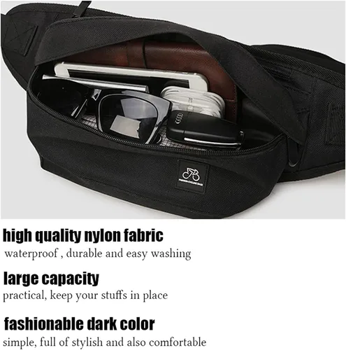 Vista 4 de Riñonera para mujer, cangurera cruzada para mujer con correa ajustable, bolsa de cintura para mujer, para viajes, deportes, correr, senderismo