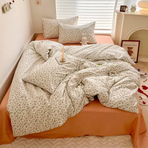 Vista 34 de EAVD Juego de edredón floral azul Twin/Twin XL blanco, microfibra suave, 3 piezas, juego de edredón bohemio con flores botánicas para niñas con 2