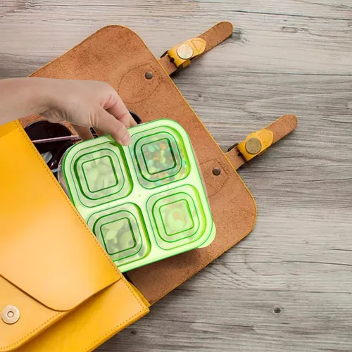 Vista 7 de AVLA Paquete de 10 cajas Bento para aperitivos, contenedores reutilizables para preparación de comidas, 4 compartimentos, cajas de almuerzo Bento