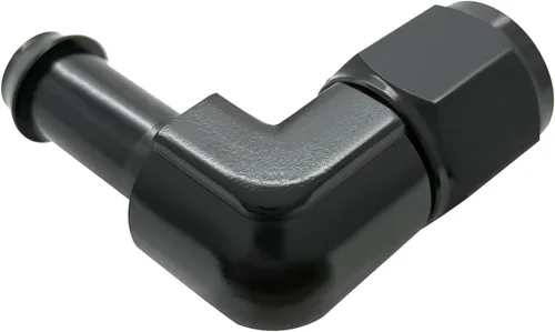 Vista 4 de YSIL 6AN hembra a 3/8 "OD Barb Adaptador de montaje de aluminio giratorio de 90 grados, conector de extremo de manguera de bloqueo de empuje, negro