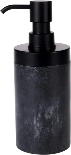 Juego de dispensador de jabón de resina estilo mármol negro para baño, botellas de jabón líquido de apertura grande para manos y platos con tapa a