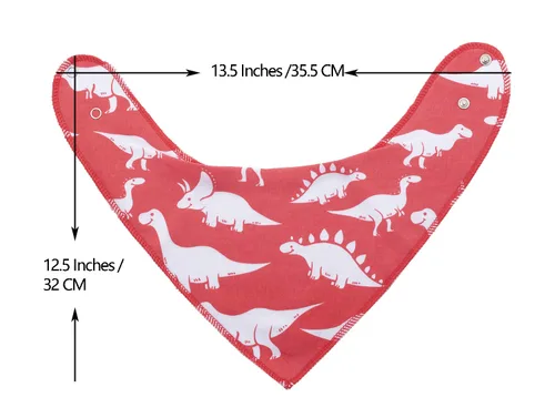 Vista 2 de Maiwa Paquete de 10 baberos bandana de dinosaurio para bebés niños para babear, alimentar y dentición