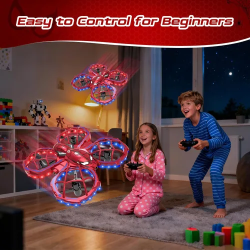 Vista 3 de Mini dron Spider para niños principiantes - Toss to Go Quadcopter regalos de cumpleaños
