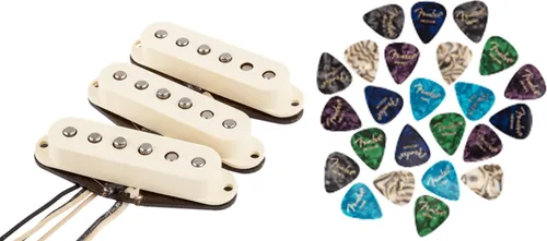 Vista 13 de Fender Paquete de pastillas Stratocaster silenciosas Gen 4 con cable de instrumento
