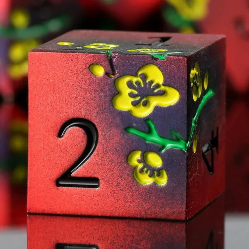 Vista 16 de DNDND - Dados de diseño antiguo, 7 dados de metal de latón con caja de metal para juegos de mesa como Dungeons and Dragons
