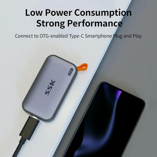 Vista 4 de SSK Paquetes con unidades de estado sólido externas SSD portátiles de 2 TB, hasta 1050 MB/s USB C Disco duro externo USB 3.2 Gen2