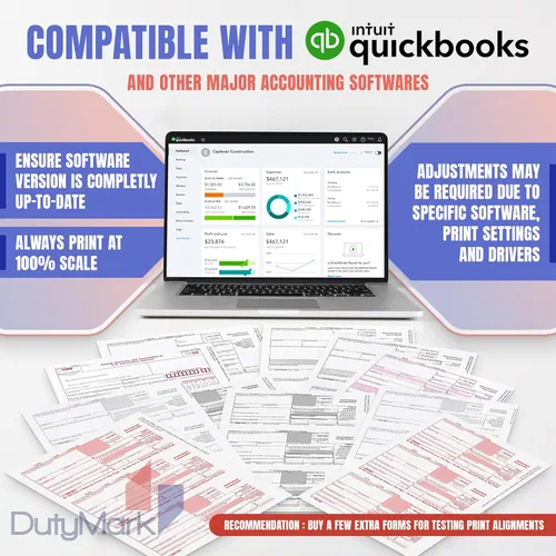 Vista 3 de Formularios de impuestos de transmisión 1096 2025, paquete de 25 formularios de impuestos láser resumidos 1096, compatibles con QuickBooks