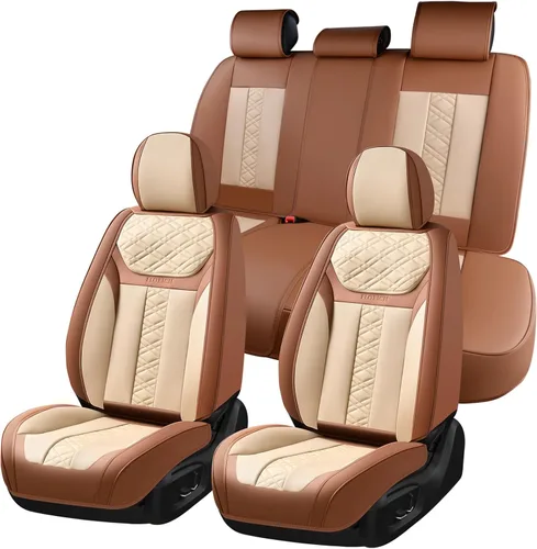 Vista 10 de FLORICH Fundas de asiento delantero, 2 piezas, fundas de asiento para automóviles, fundas de asiento universales de cuero de lujo, accesorios