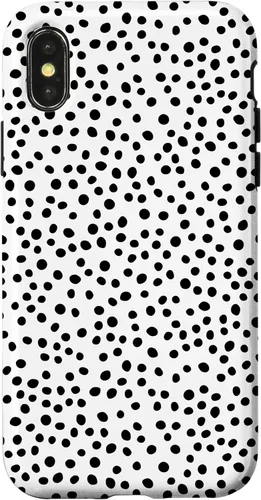 Vista 5 de Black and White Polka Dot Dalmatian Pattern Brush Stroke Case for iPhone 17