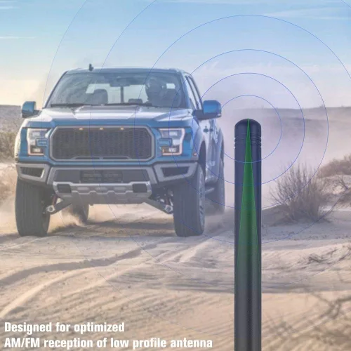 Vista 7 de JeCar Antena corta refleja de 7.5 pulgadas de repuesto para TJ JK JL F150, accesorios de metal ABS antena diseñada para recepción optimizada