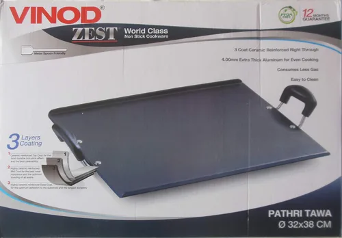 Vista 3 de Vinod Pathri Tawa 12.6x15.0 in, cuadrado, antiadherente. 0.157 in extra grueso.