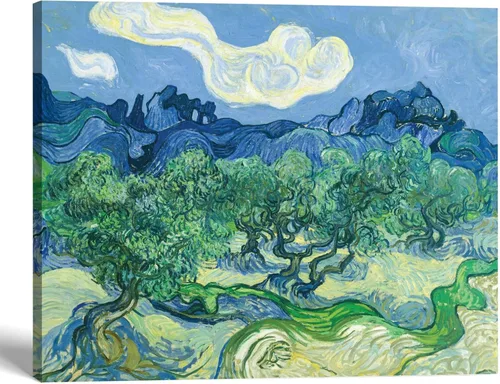 Vista 12 de Vincent Van Gogh - Impresión artística enmarcada de olivos para decoración del hogar, 11 x 14, 2438 Barnwood