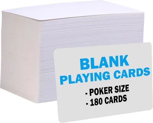 Vista 2 de Naipes blancos en blanco, 180 unidades, tamaño de póquer, perfectas para tarjetas flash de bricolaje, crea tu propio juego, estudia aprendizaje