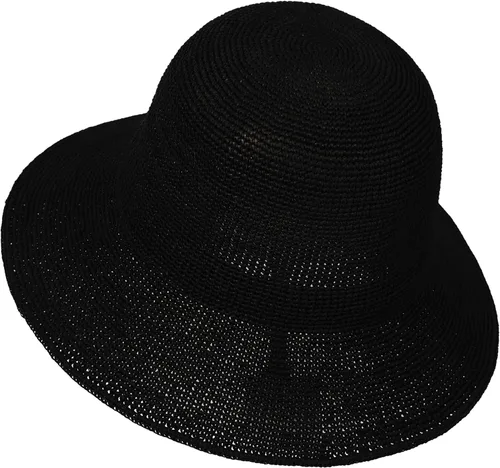 Vista 9 de Sombrero de sol para mujer, hecho a mano, plegable, de paja, sombrero de pescador, gorra de viaje de Caqui