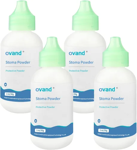 Paquete de 4 polvos de estoma - Polvo para el cuidado de la piel de ostomía, protege la piel y mantiene seca el polvo de ostomía