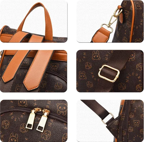 Vista 4 de NAITOKE Women Backpack Purse PU Leather Anti-theft Lightweight Ladies Travel Backpack