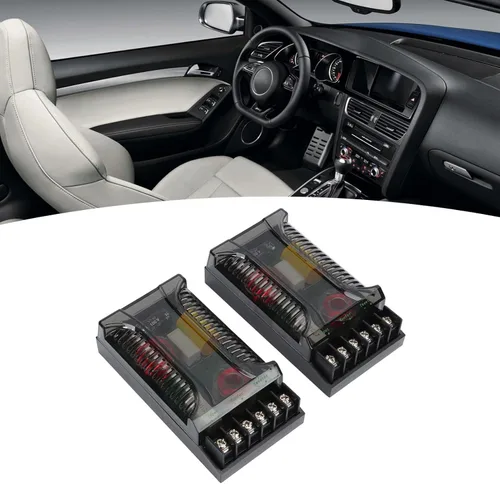 Vista 6 de Srum Crossover de audio de coche de 2 vías, divisor de frecuencia de altavoz de 2 piezas, crossover pasivo de audio para automóvil de hasta 300