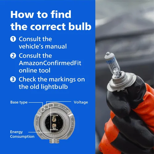 Vista 3 de Philips Automotive Lighting H7 Vision Upgrade - Foco para faros automotrices de repuesto, mejora de visión, se ajusta a posiciones seleccionadas