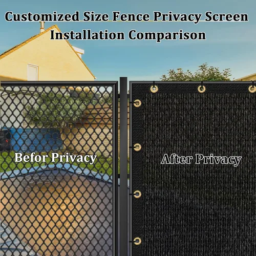 Vista 5 de Shade&Beyond Sreen - Pantalla de privacidad negra de 3 x 9 pies, 90% de visibilidad, panel de valla de malla de esgrima de 170 GSM, para pared