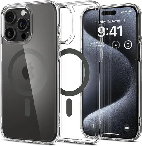 Vista 45 de Spigen Ultra Hybrid Mag - [tecnología anti-amarillamiento] compatible con MagSafe diseñado para iPhone 13 Pro Max Case (2021), blanco