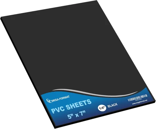 Vista 100 de Mega Format Hojas de plástico de PVC expandido – Hoja negra rígida de 5 x 7 pulgadas para manualidades, señalización y exhibiciones – Sintra