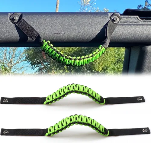 Vista 15 de Asas de Agarre para Barra Antivuelco para Ford Bronco 2021 2022 2023 2024 2025 de 2 Puertas 4 Puertas Accesorios Mango de Agarre de Paracord, Sin