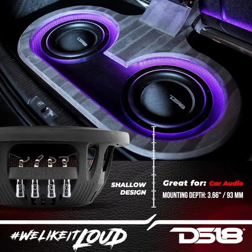Vista 3 de DS18 IXS10.2D Subwoofer para automóvil de 10 pulgadas, 1200 vatios, potencia máxima, 600 vatios, RMS DVC 2 + 2 ohmios, potente subwoofer de montaje