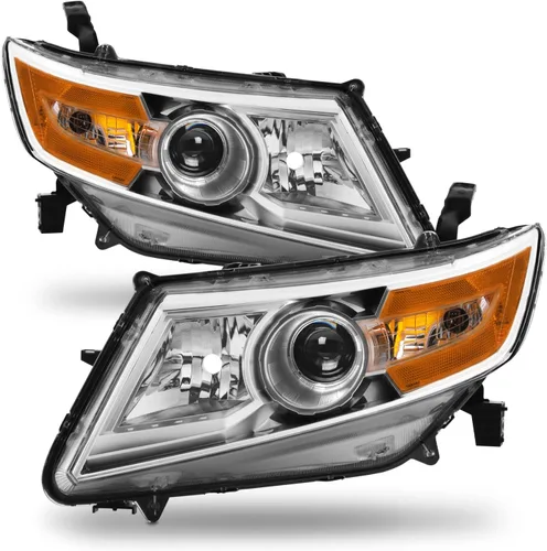 Vista 2 de AKKON - Par de faros delanteros halógenos de esquina ámbar izquierda y derecha para Honda Odyssey 2011-2017 cubierta cromada.