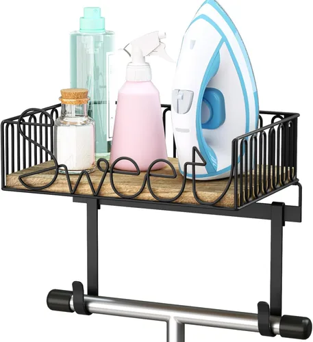 SRIWATANA Soporte para tabla de planchar para colgar en la pared, soporte para plancha y tabla de planchar, organización y almacenamiento de