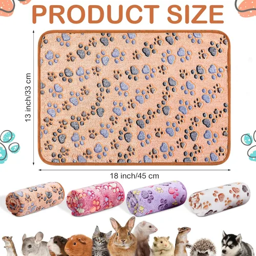 Vista 2 de Newwiee 12 mantas de forro polar de conejillo de indias, lavables, para jaula de cobayas, manta reversible de animales pequeños, manta protectora