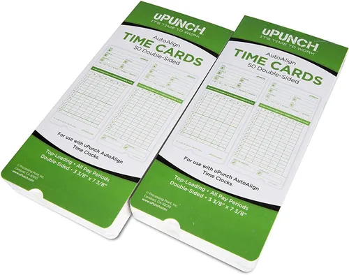5 tarjetas de tiempo uPunch para HN3 color verde