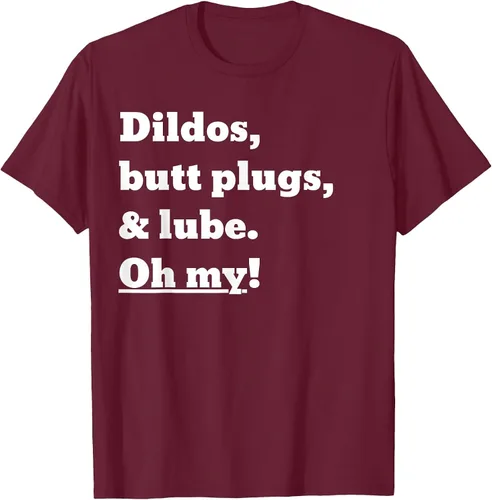 Vista 7 de Consoladores, tapones para los glúteos y lubricante. Camiseta Oh My! Azul bebé