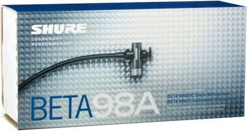 Vista 3 de Shure BETA 98AD/C Micrófono de tambor – Micrófono condensador cardioide en miniatura con preamplificador en línea RPM626, montaje de tambor A98D