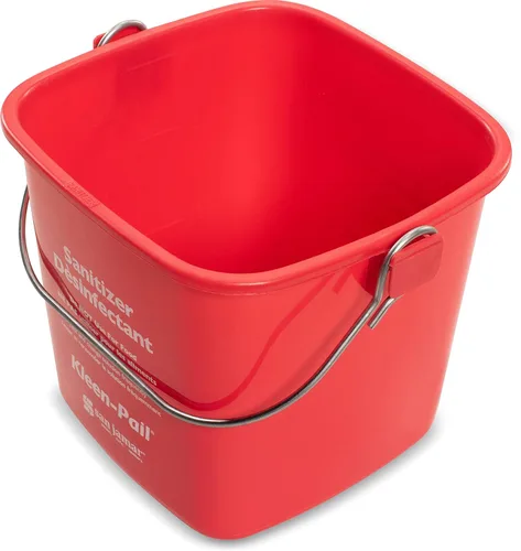 Vista 3 de San Jamar Kleen-Pail® - Cubo de limpieza de plástico, 3 cuartos de galón, color rojo