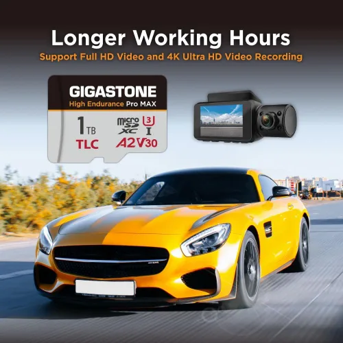 Vista 7 de [Recuperación de datos gratuita de 5 años] Tarjeta Micro SD GIGASTONE de 1 TB, TLC High Endurance Pro Max, velocidad de hasta 180 MB/s, compatible