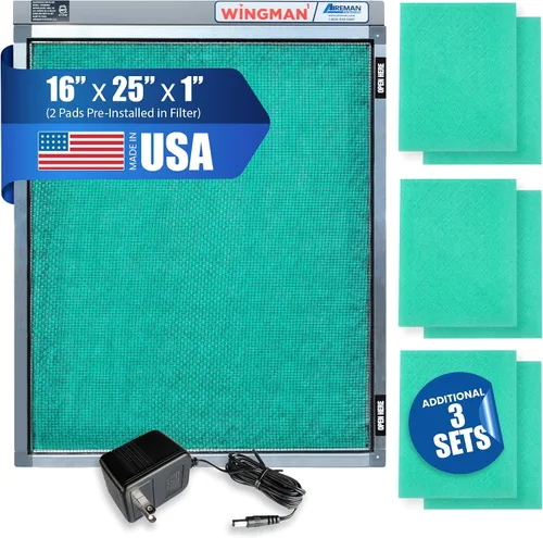 Filtro de aire electrónico Wingman1 que incluye el suministro de almohadillas de repuesto por un año – se instala en casa – simplemente reemplaza tu