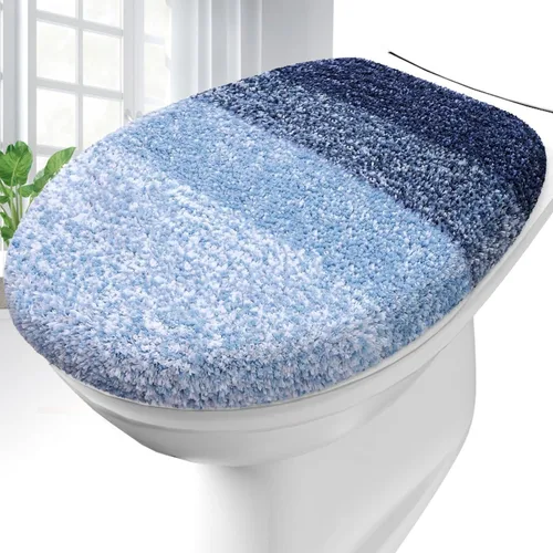 Vista 35 de OLANLY Funda para tapa de inodoro de baño de microfibra suave, cubiertas lavables a máquina, 17.5x15 pulgadas, con respaldo de goma que se mantiene