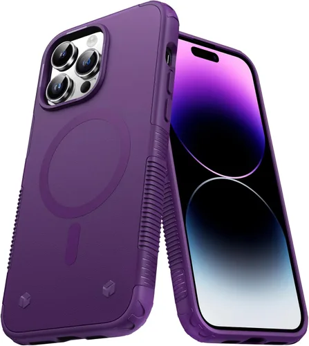 Vista 7 de Rockaway Funda magnética para iPhone 14 Pro Max, compatible con MagSafe, antideslizante, resistente a prueba de golpes, para iPhone 14 Pro Max