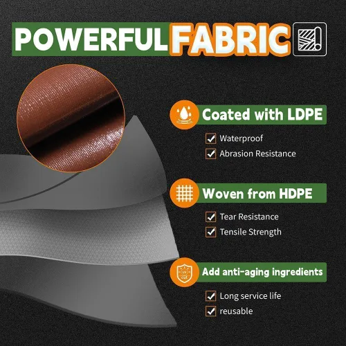 Vista 3 de RAINDEWAY Lona súper resistente de 3 x 3 pies (paquete de 3) de 18 mil, lonas pequeñas resistentes a los rayos UV, a la intemperie, multiusos