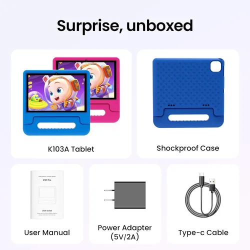 Vista 8 de 2025 Tablet Android 15 para niños, pantalla HD de 10 pulgadas, procesador Octa-Core, 8 GB RAM, 64 GB ROM (expandible a 1 TB), con espacio