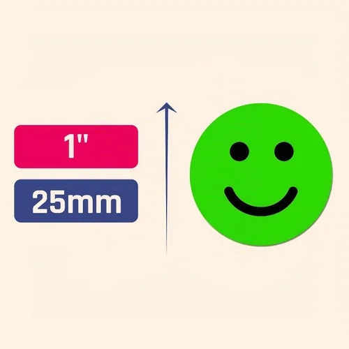 Vista 4 de Paquete de 600 calcomanías de emoción de comportamiento de cara feliz/triste sonrisa, rojo/verde, 1 pulgada